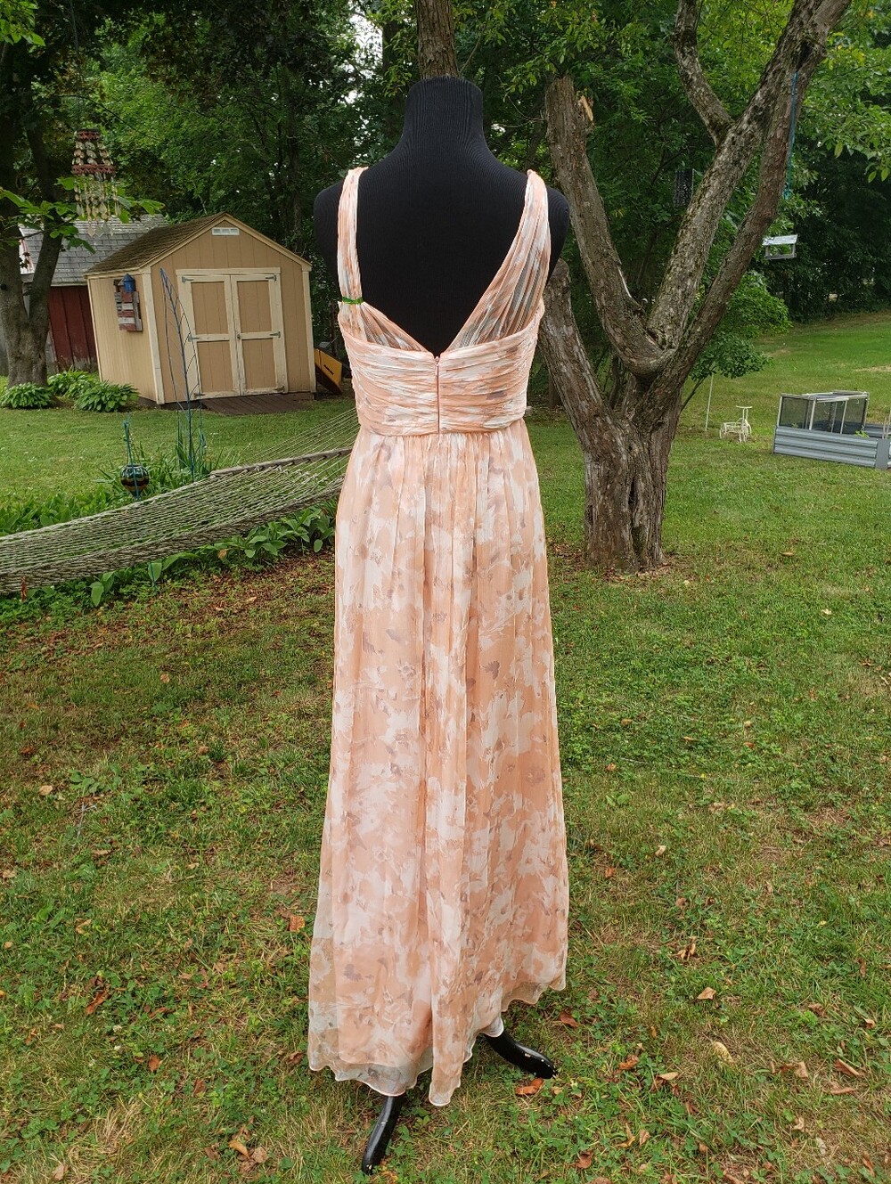 Chiffon Overlay Ruffle Formal Dress - Picture 9 of 11